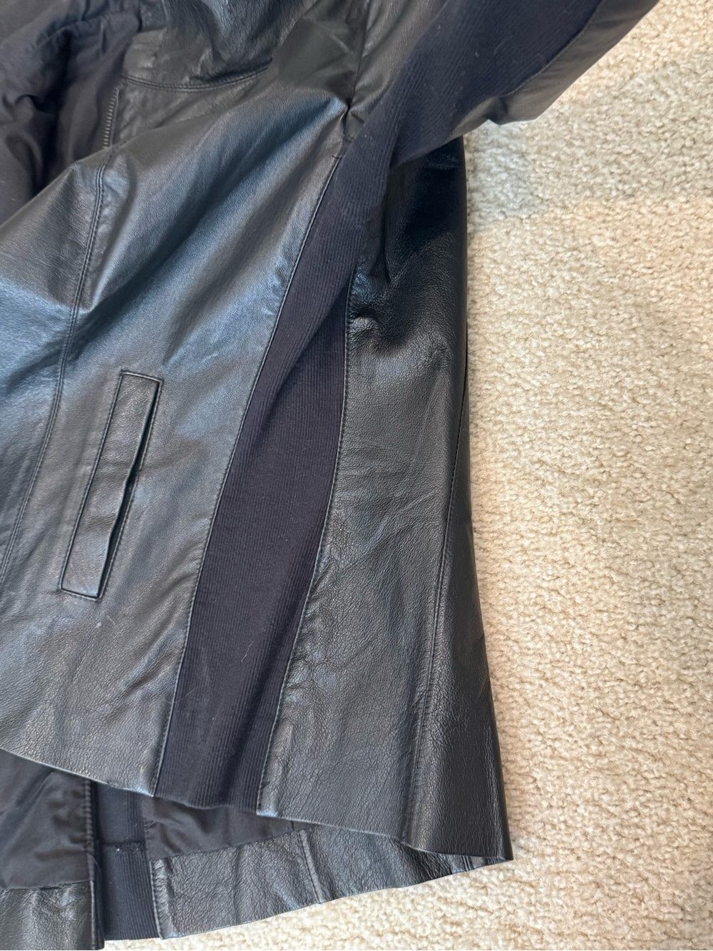 🔹 Kirna Zabête Black Genuine Leather Funnel Neck Jacket – Size M Amazing! - Picture 8 of 10